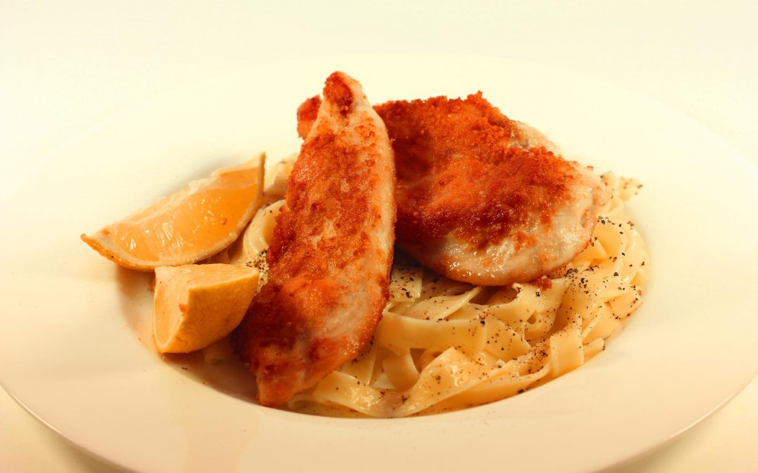Parmesan Chicken with Fettuccini