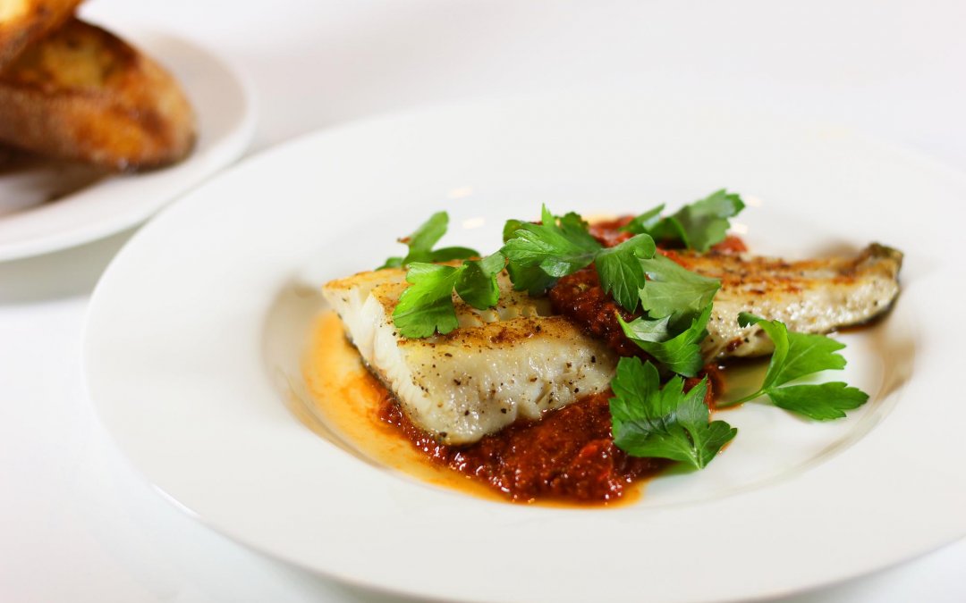 Pan Seared Black Cod Fillets With Puttanesca Sauce Inspired Cuisine