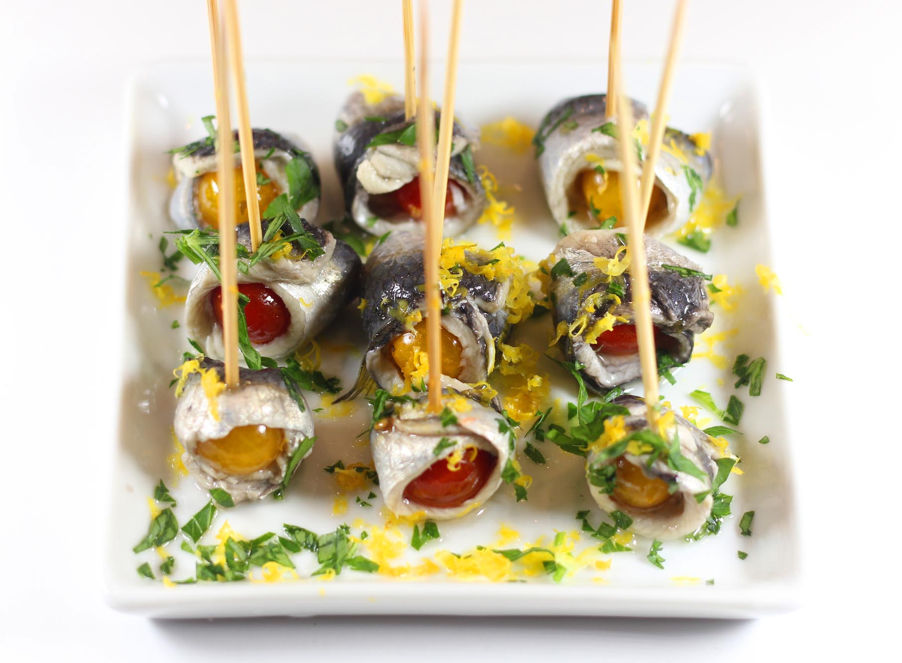 Lemon Zested Stuffed Boquerón - Inspired Cuisine
