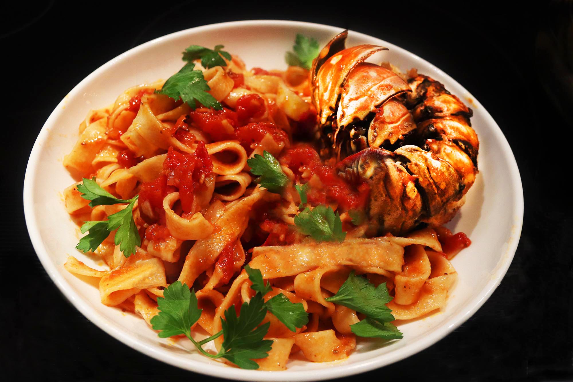 Lobster Tail with Bloody Mary Linguini - Inspired Cuisine
