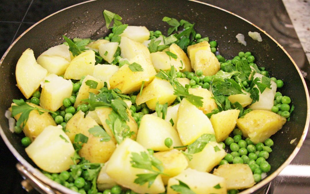 Boiled Potatoes, Butter and Peas