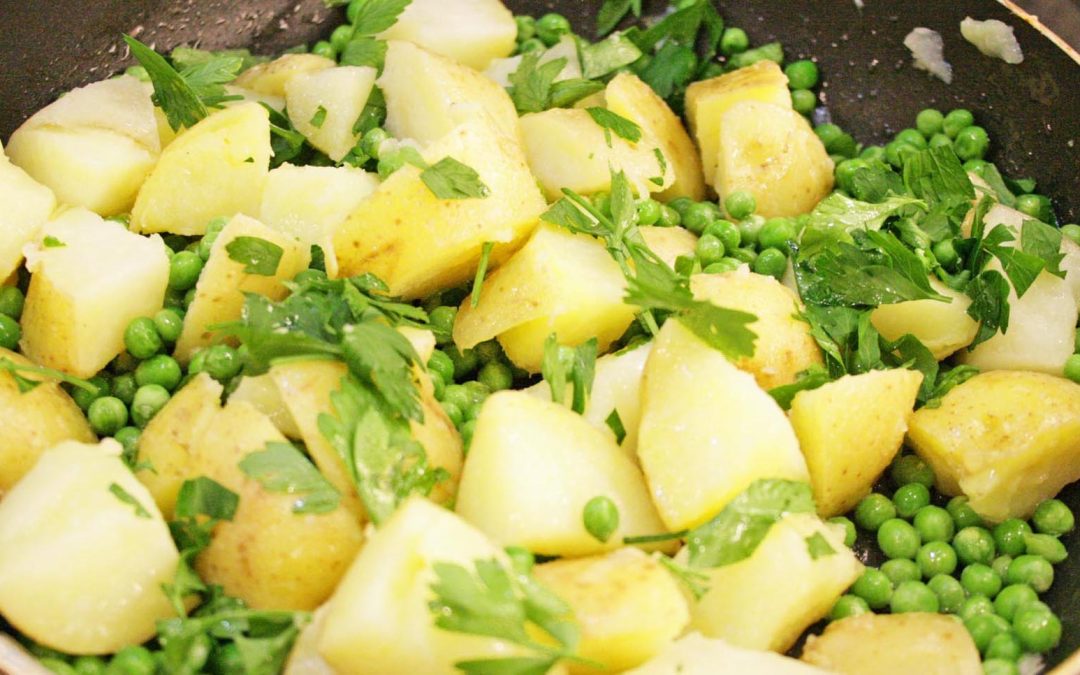 Boiled Potatoes, Butter and Peas