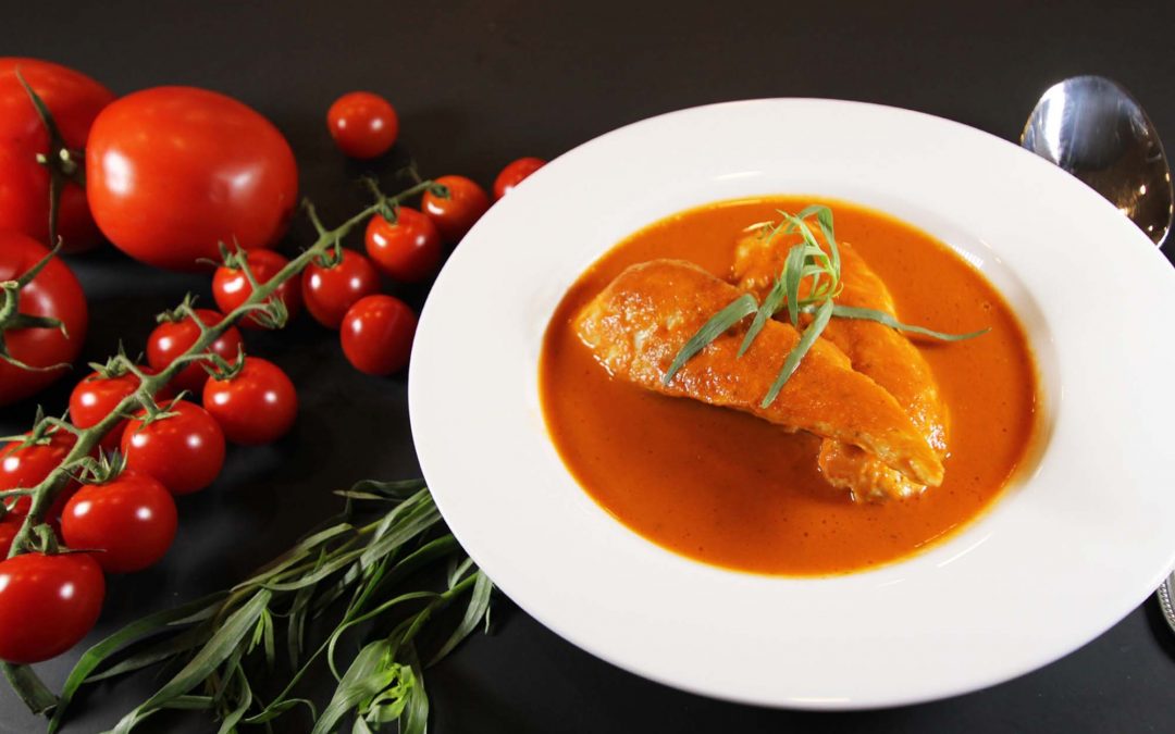 French Tarragon Chicken with White Wine Tomato Sauce