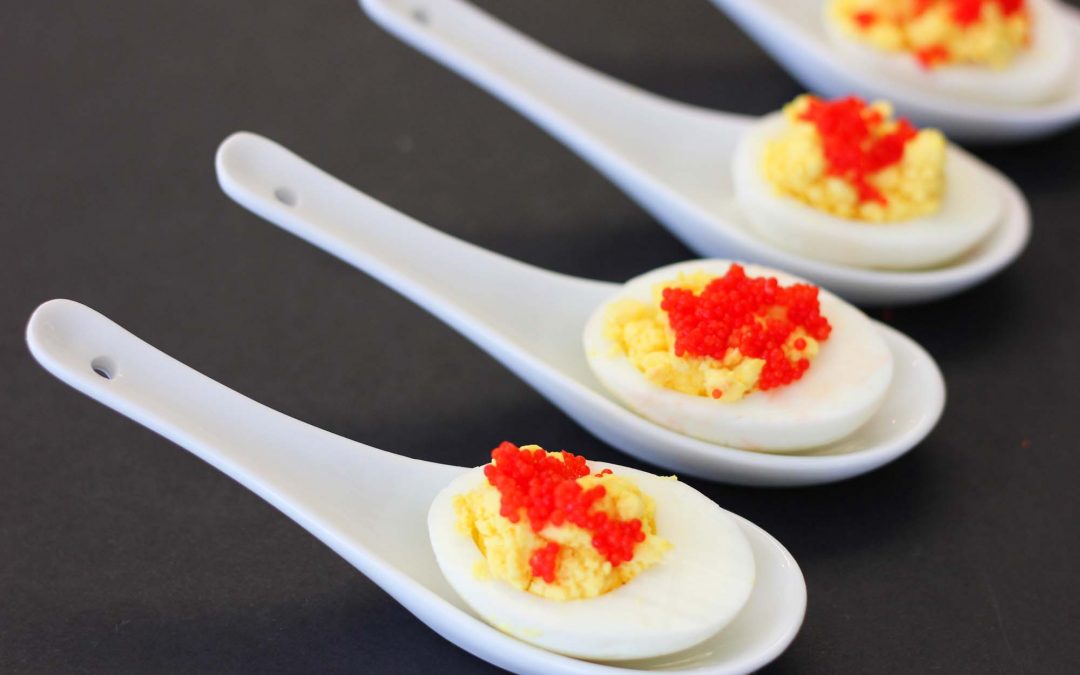 Deviled Eggs with Red Caviar