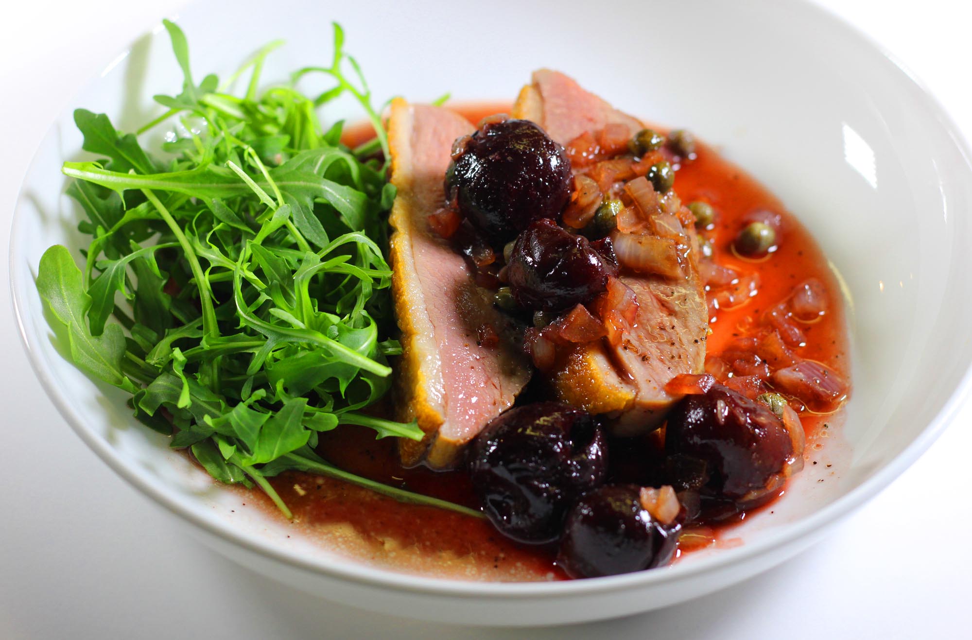 Crispy Duck Breast with Cherry-Caper Sauce - Inspired Cuisine