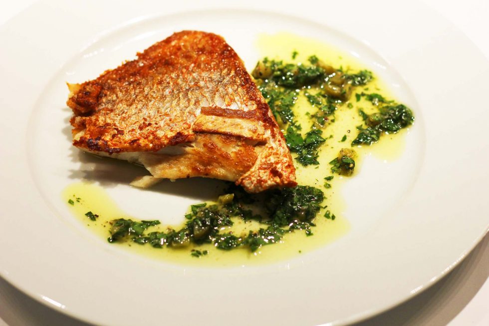 Crispy Skinned Red Snapper and Herb Sauce Inspired Cuisine