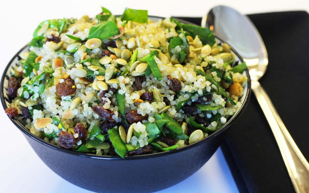 Quinoa Salad with Pepitas, Currants and Parm