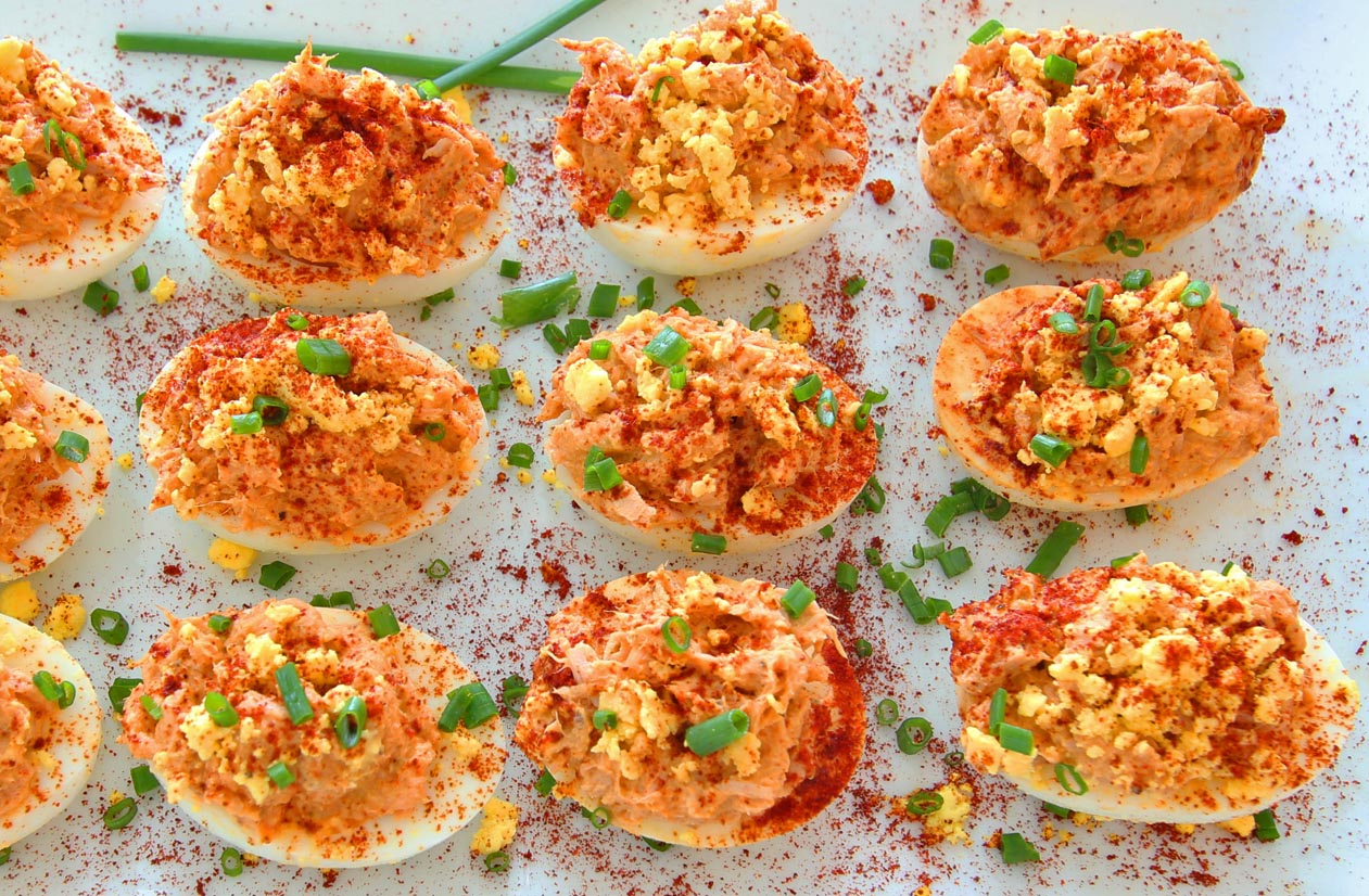 Spanish Style Deviled Eggs, Rellenos de Atún - Inspired Cuisine