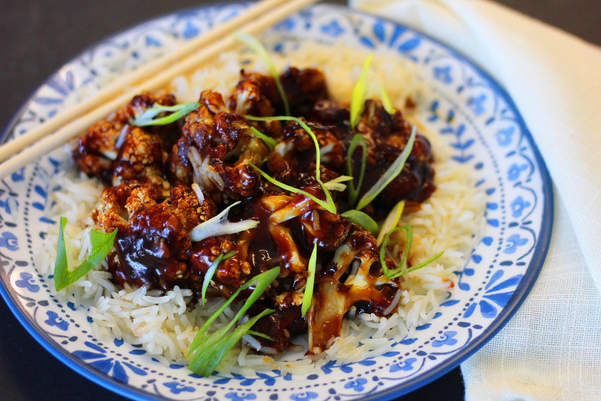 Roasted Cauliflower with Delicious Asian Sauce - Inspired Cuisine
