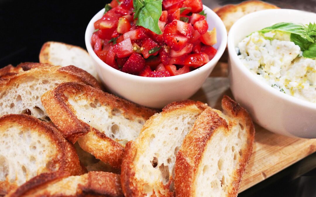 Fresh Strawberry and Tomato Crostini