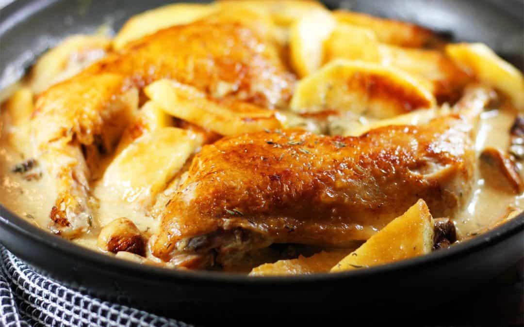 Normandy Chicken with Apples (Poulet Vallée d’Auge)