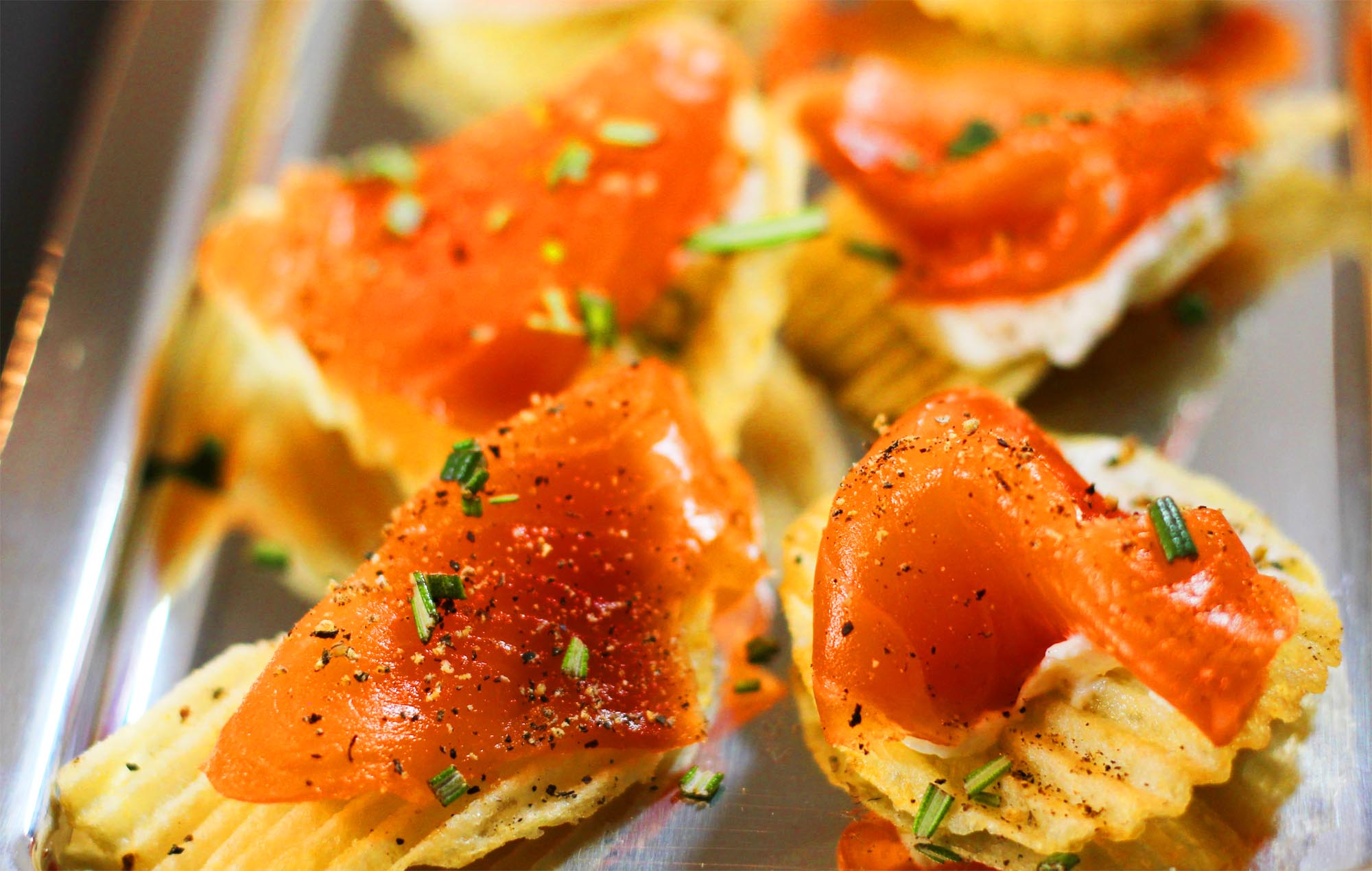 Smoked Salmon on Crisps - Inspired Cuisine