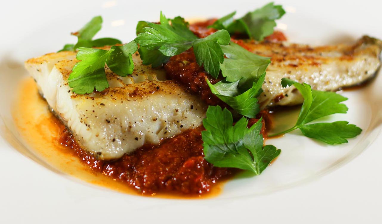 Pan Seared Black Cod Fillets with Puttanesca Sauce - Inspired Cuisine