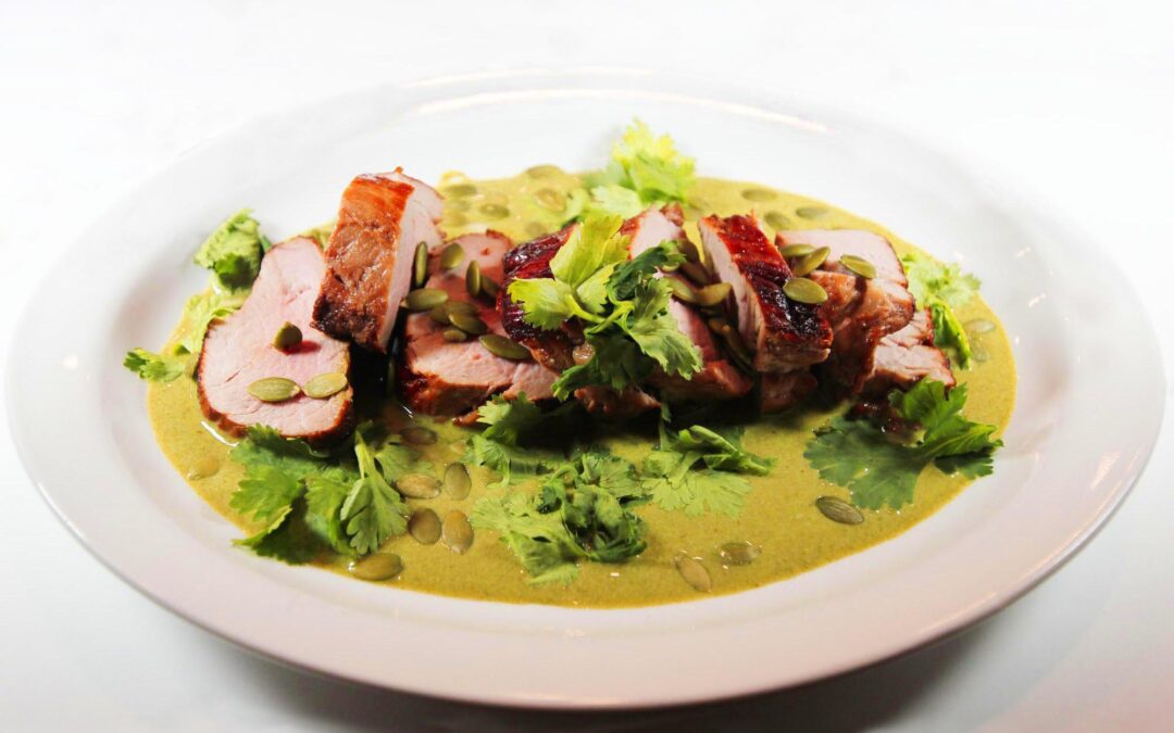 Grilled Pork Tenderloin in Thai Green Chili Sauce