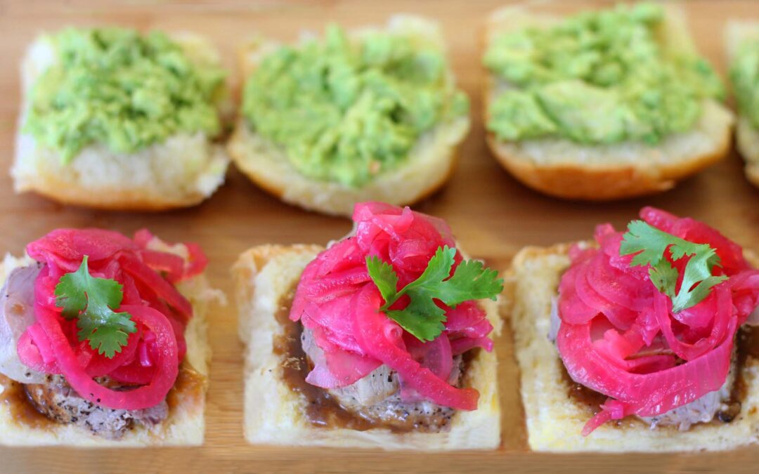 Pork Tenderloin Sliders with Avocado and Quick Pickle