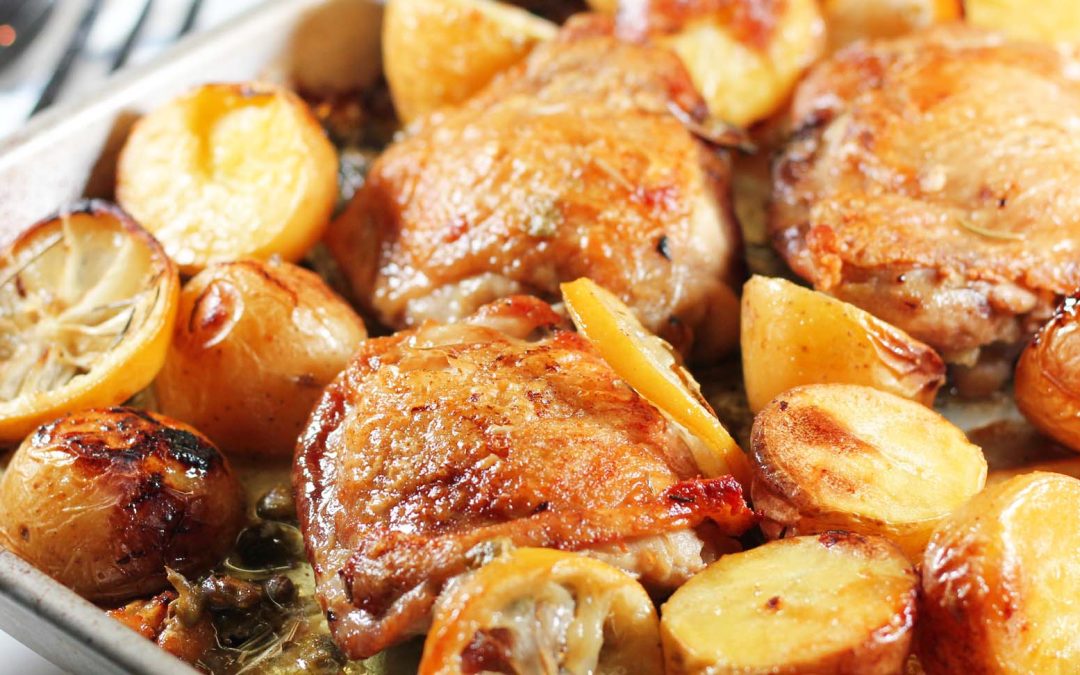 Sheet Pan Roasted Chicken with Garlic, Lemon and Rosemary