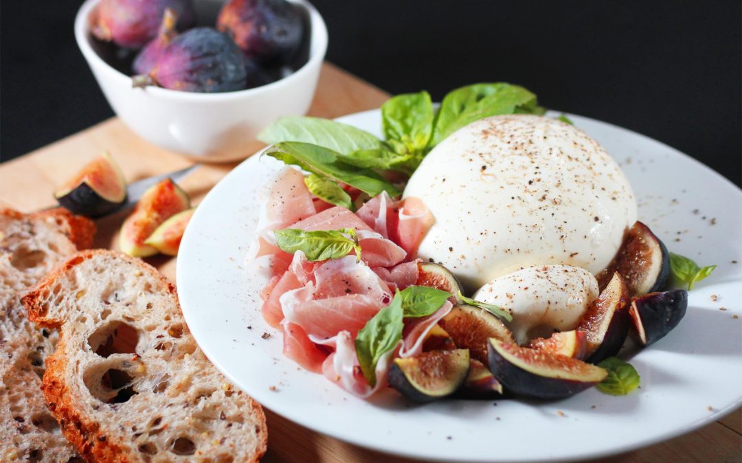 Prosciutto, Black Figs and Fresh Buratta Cheese