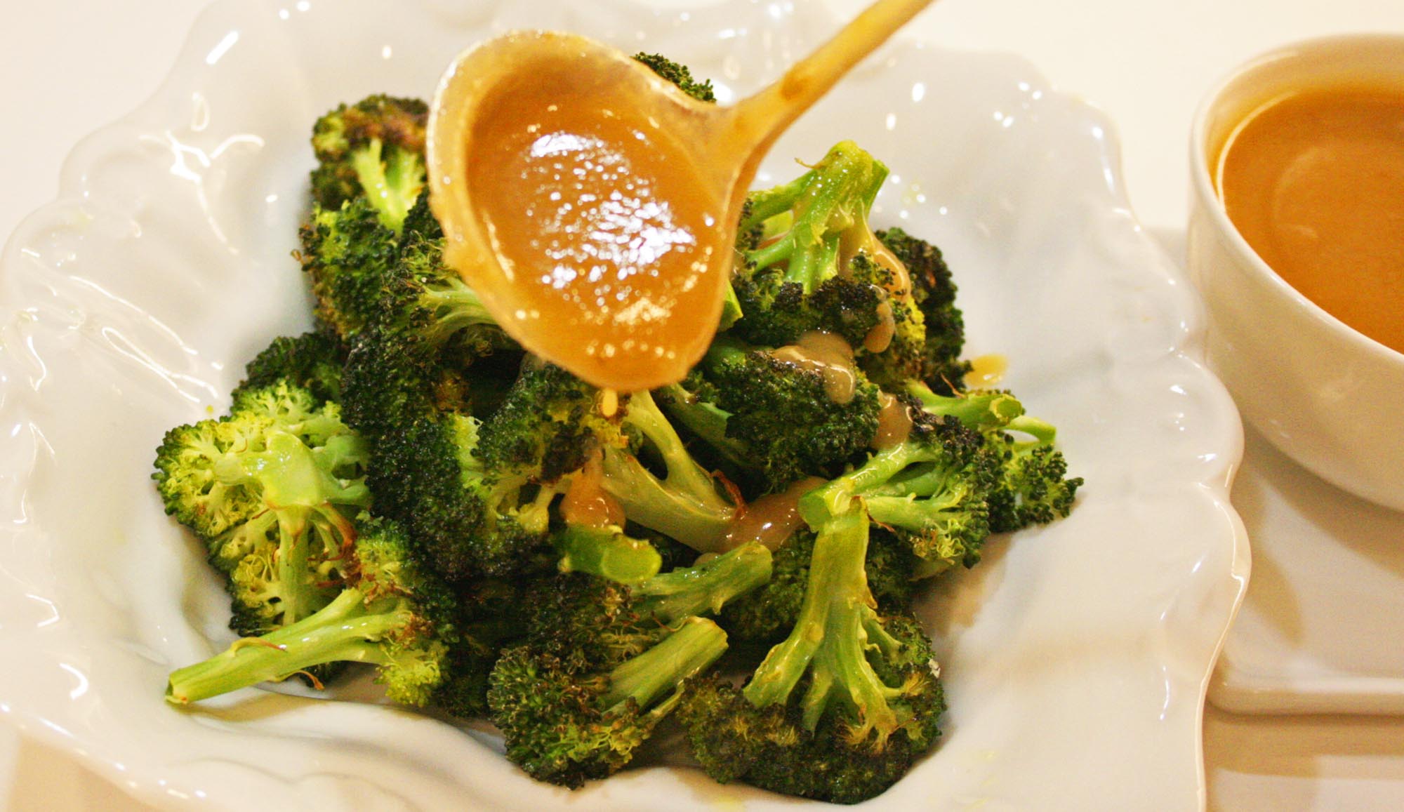 Honey Miso Drizzled Roasted Broccoli - Inspired Cuisine