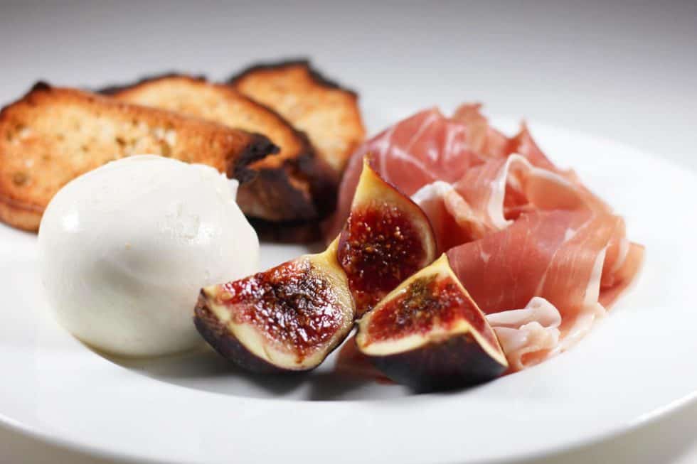 Prosciutto, Black Figs and Fresh Buratta Cheese Inspired Cuisine
