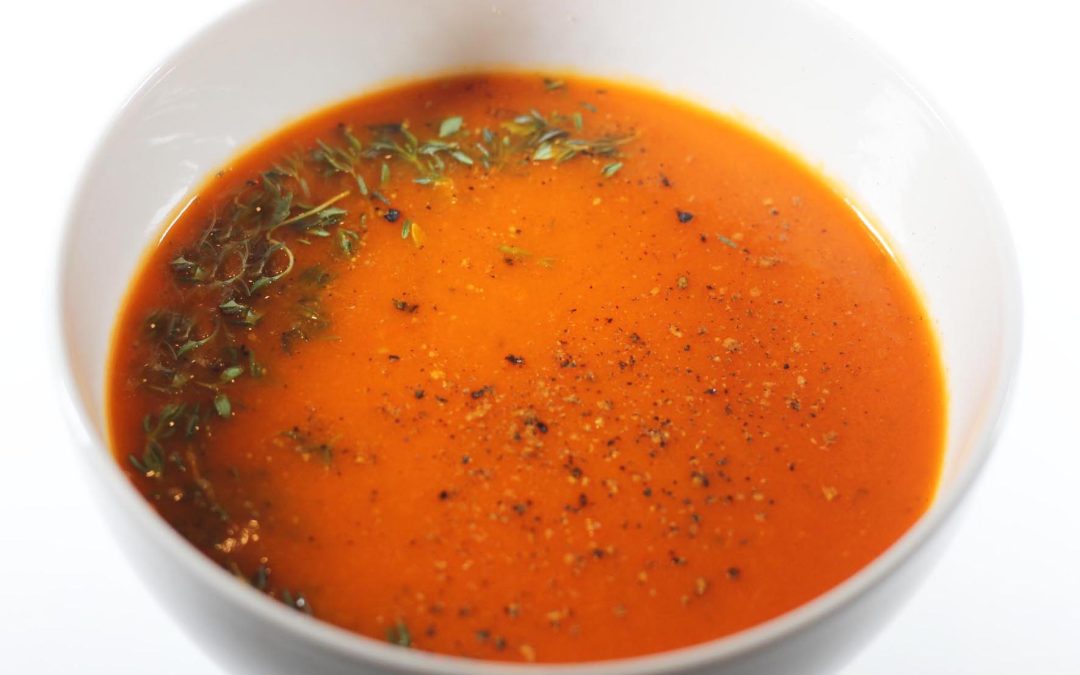 Spicy Roasted Red Pepper and Tomato Soup