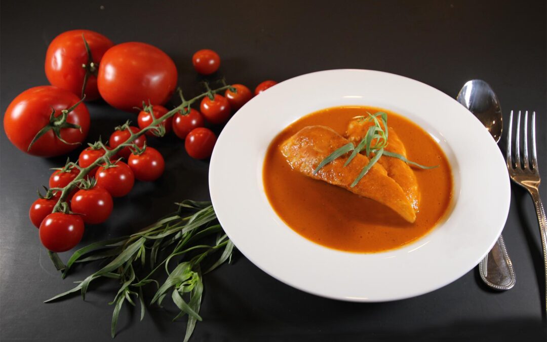 French Chicken with Tarragon, White Wine and Tomato Sauce