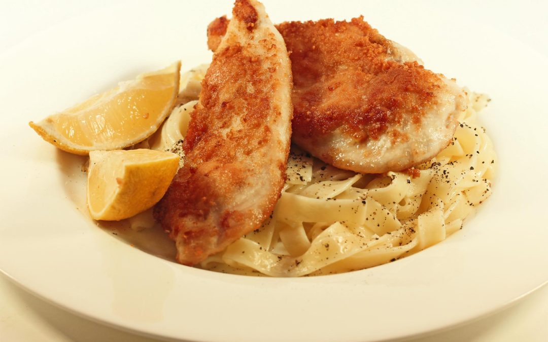 Parmesan Chicken with Fettuccini