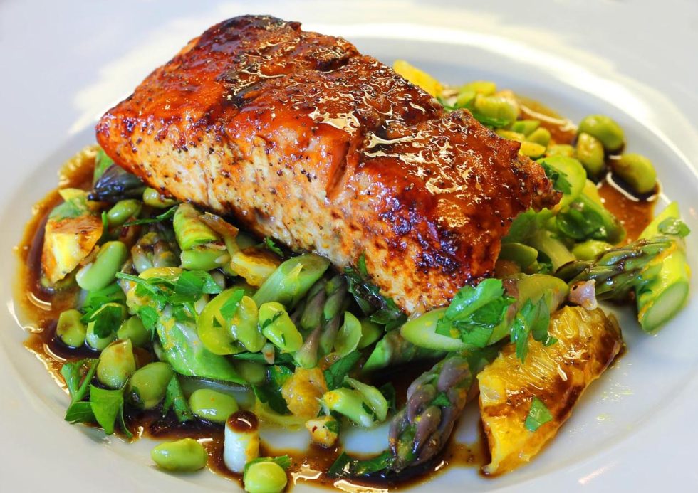 Pomegranate Glazed Salmon Inspired Cuisine