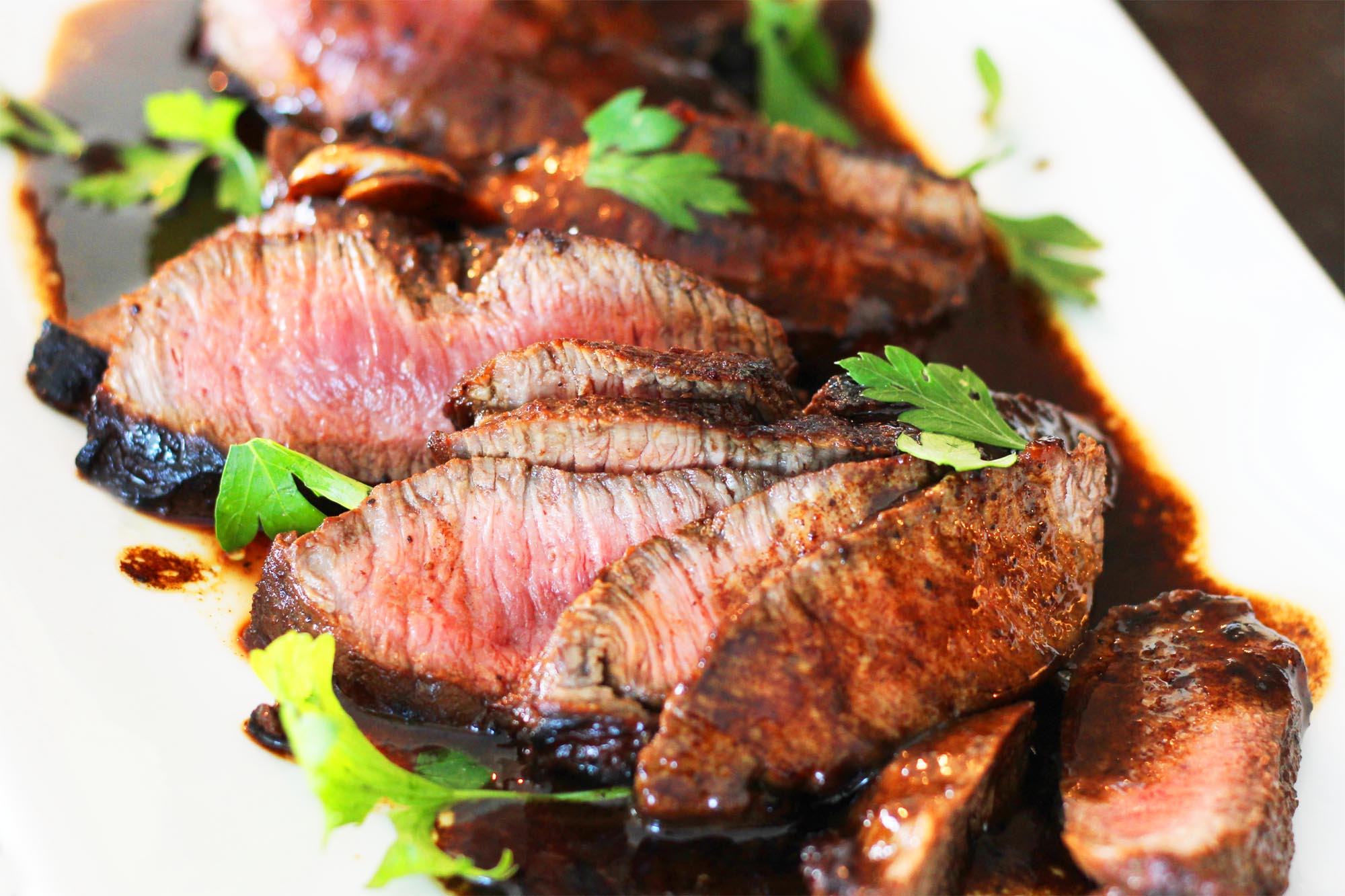 Tender Flat Iron Steak with Delicious Pan Sauce Inspired Cuisine