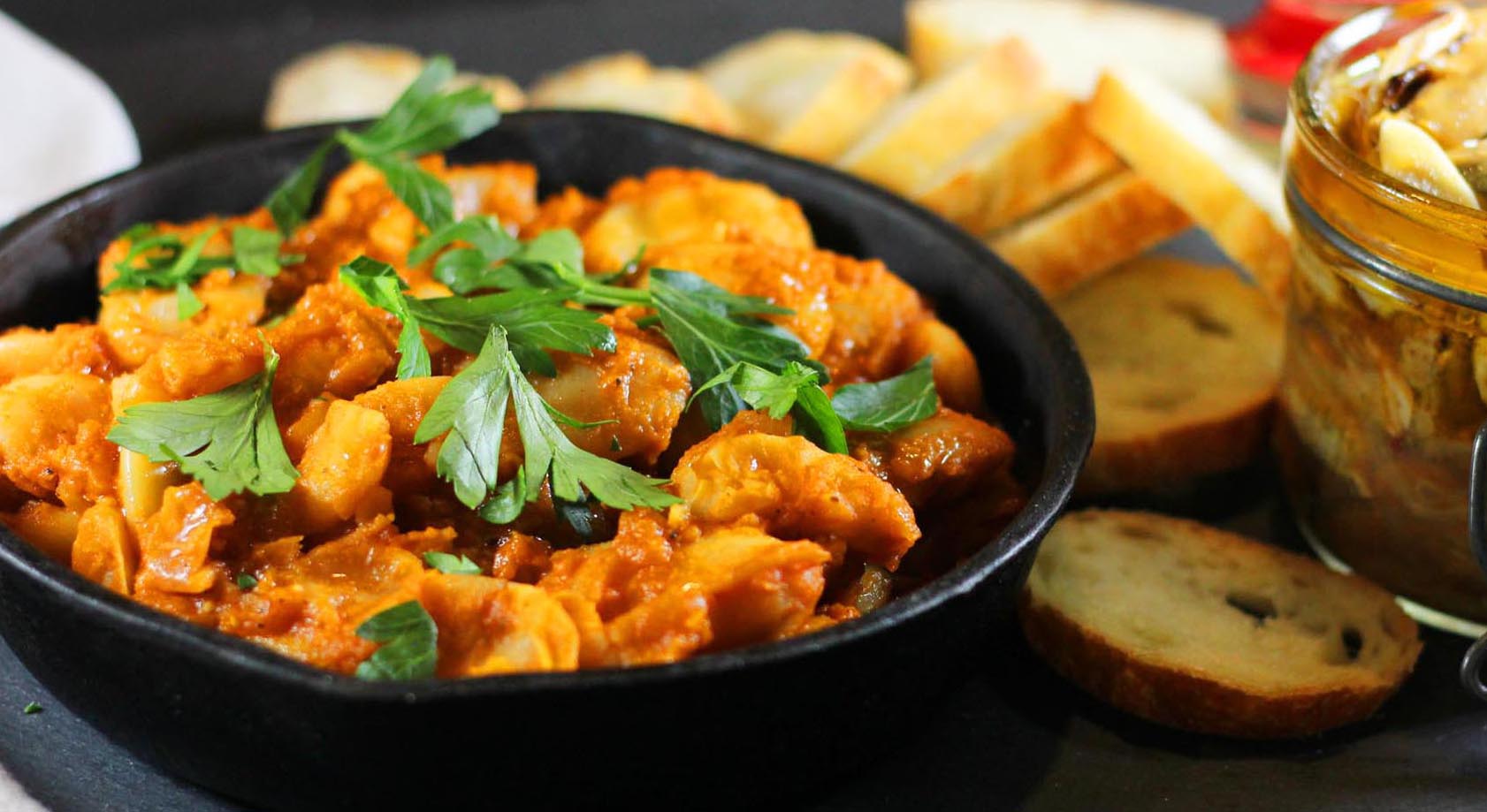 Spanish Creamy Butter Bean and Tomato Tapas - Inspired Cuisine