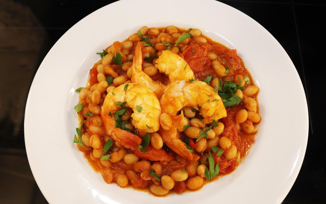 Garlic Shrimp with Spanish White Beans