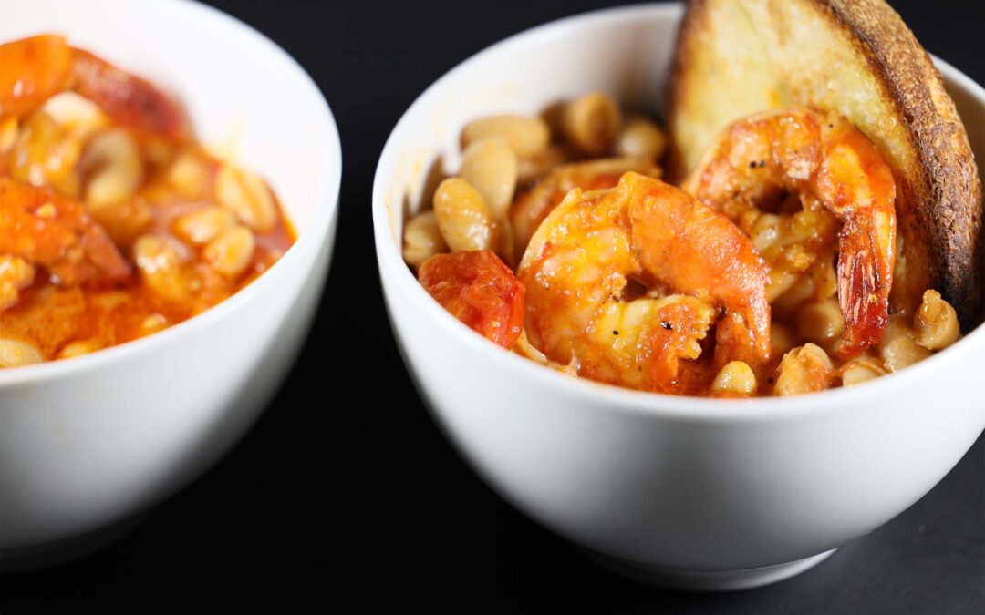 Garlic Shrimp with Spanish White Beans