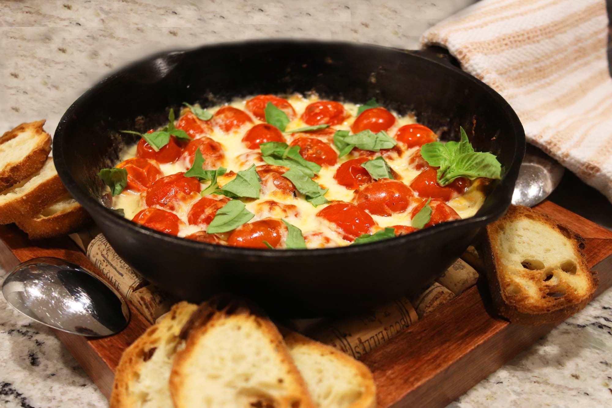 Creamy Tomato Cheese Skillet Dip - Inspired Cuisine