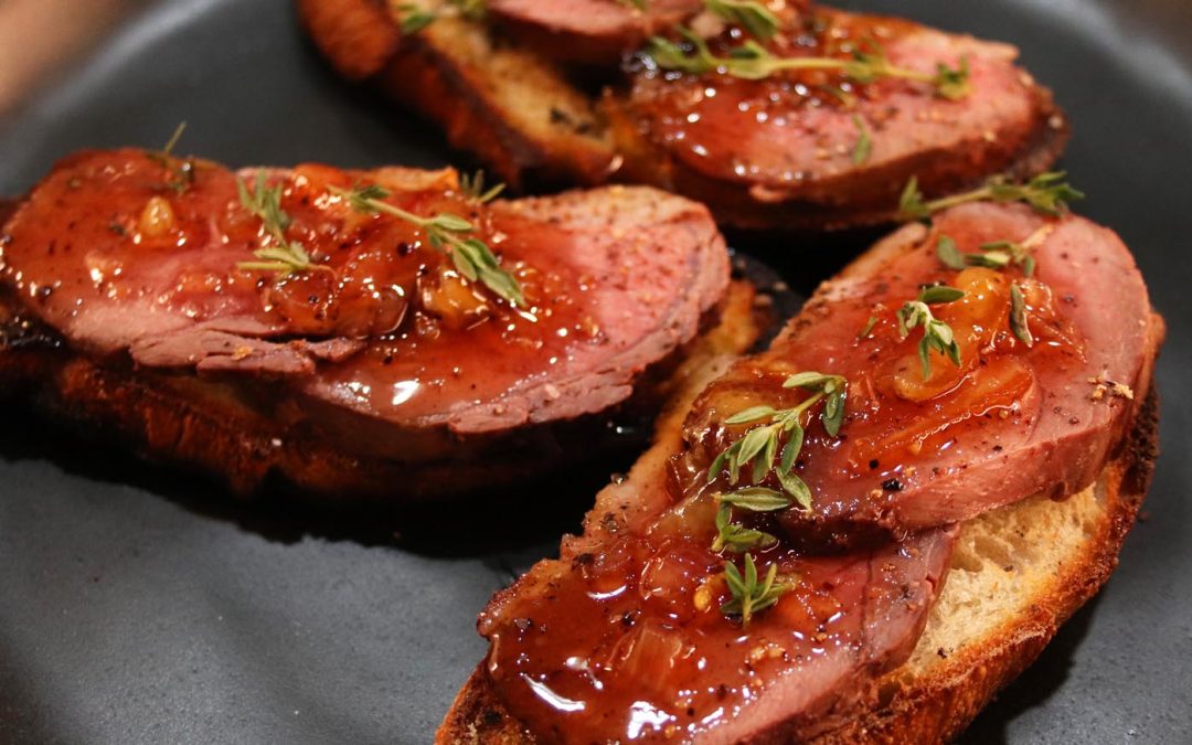 Duck Breast Crostini with Spiced Marmalade