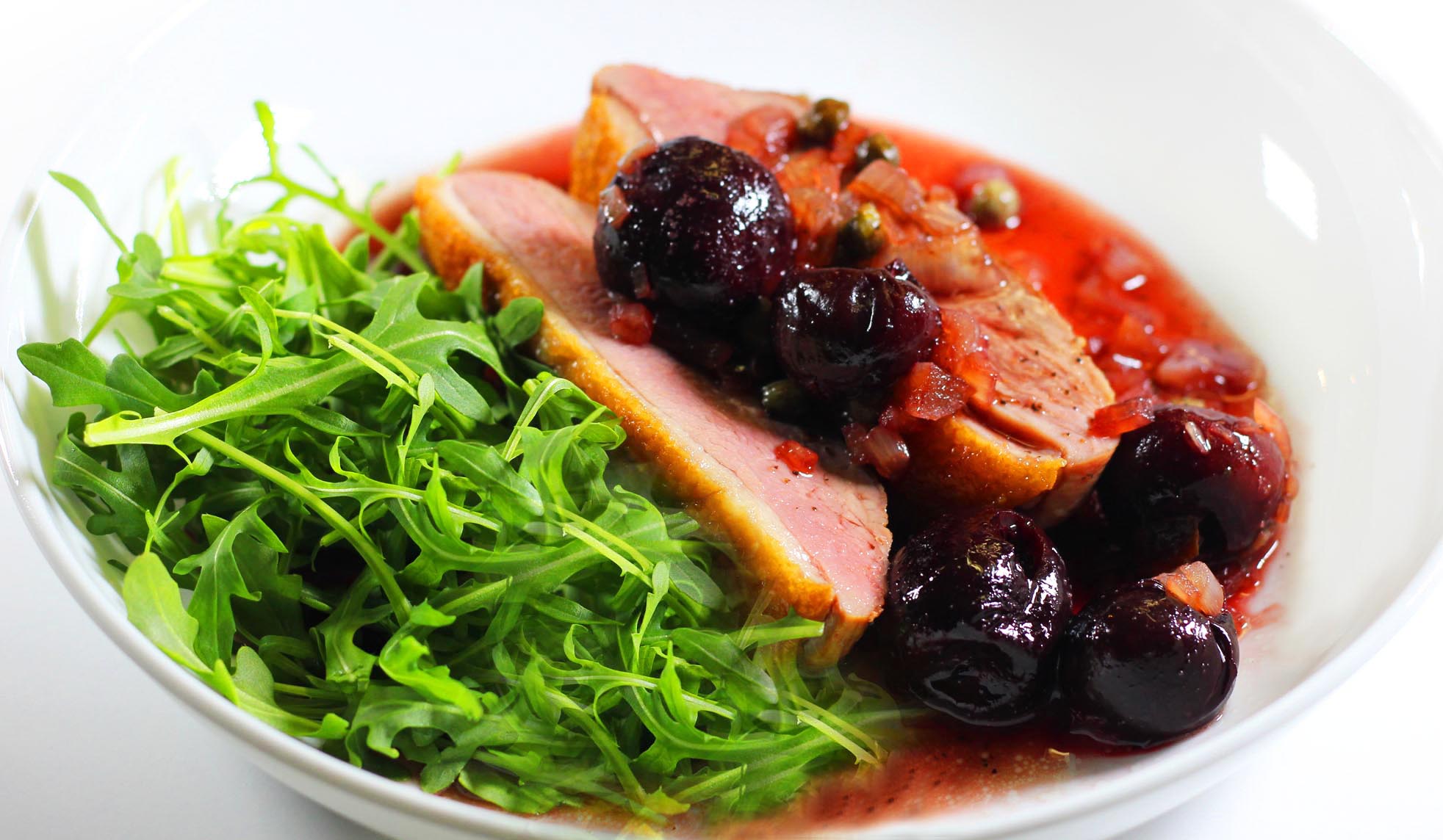 Crispy Duck Breast with Cherry-Caper Sauce - Inspired Cuisine