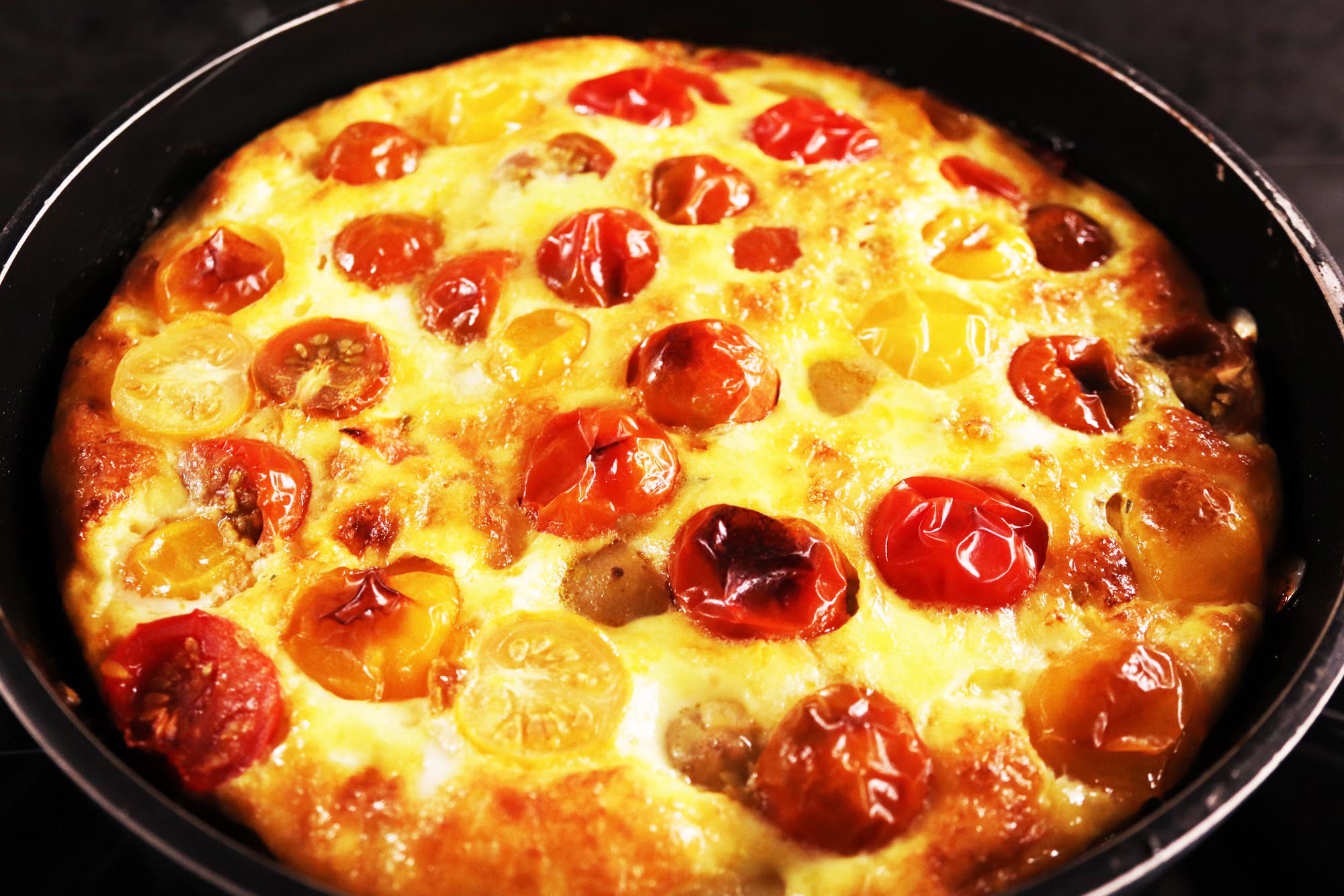 Ham, Onion, Red Pepper and Tomato Frittata - Inspired Cuisine