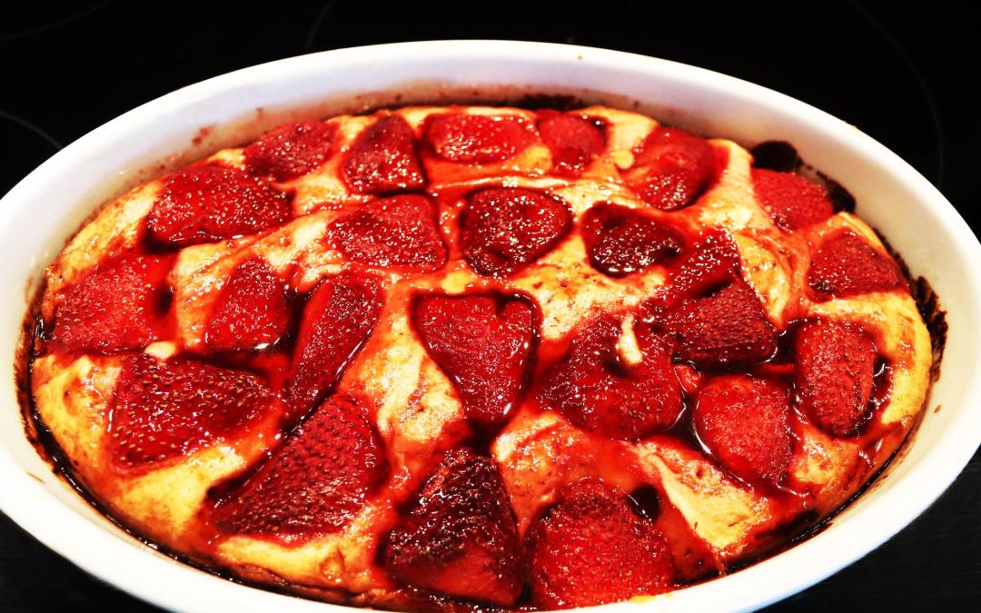 Strawberry Pazzo Cake with Rosemary Crème Fraîche