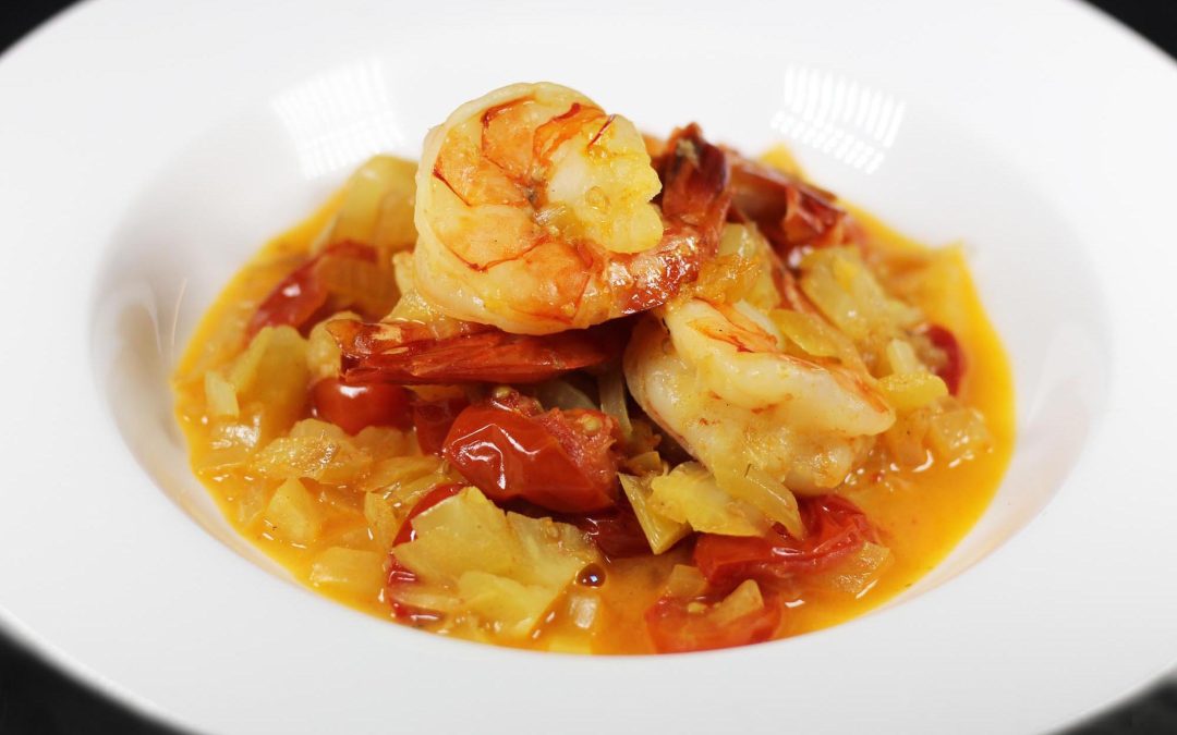Shrimp Poached in Tomato and Sweet Fennel Broth