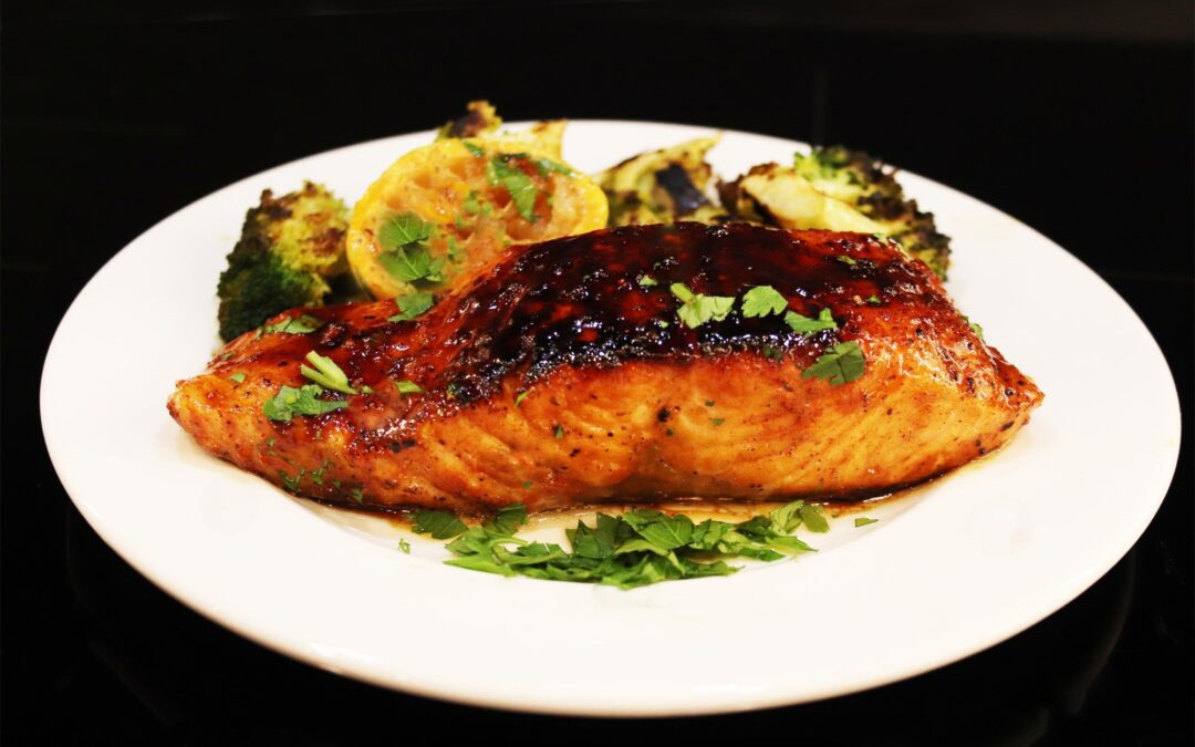 Brown Butter Basted Honey Garlic Seared Salmon