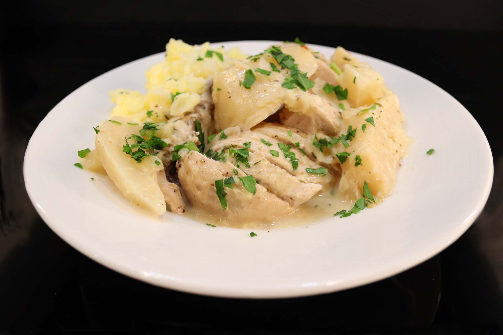 Chicken Supreme with Apple Celeriac Duo - Inspired Cuisine