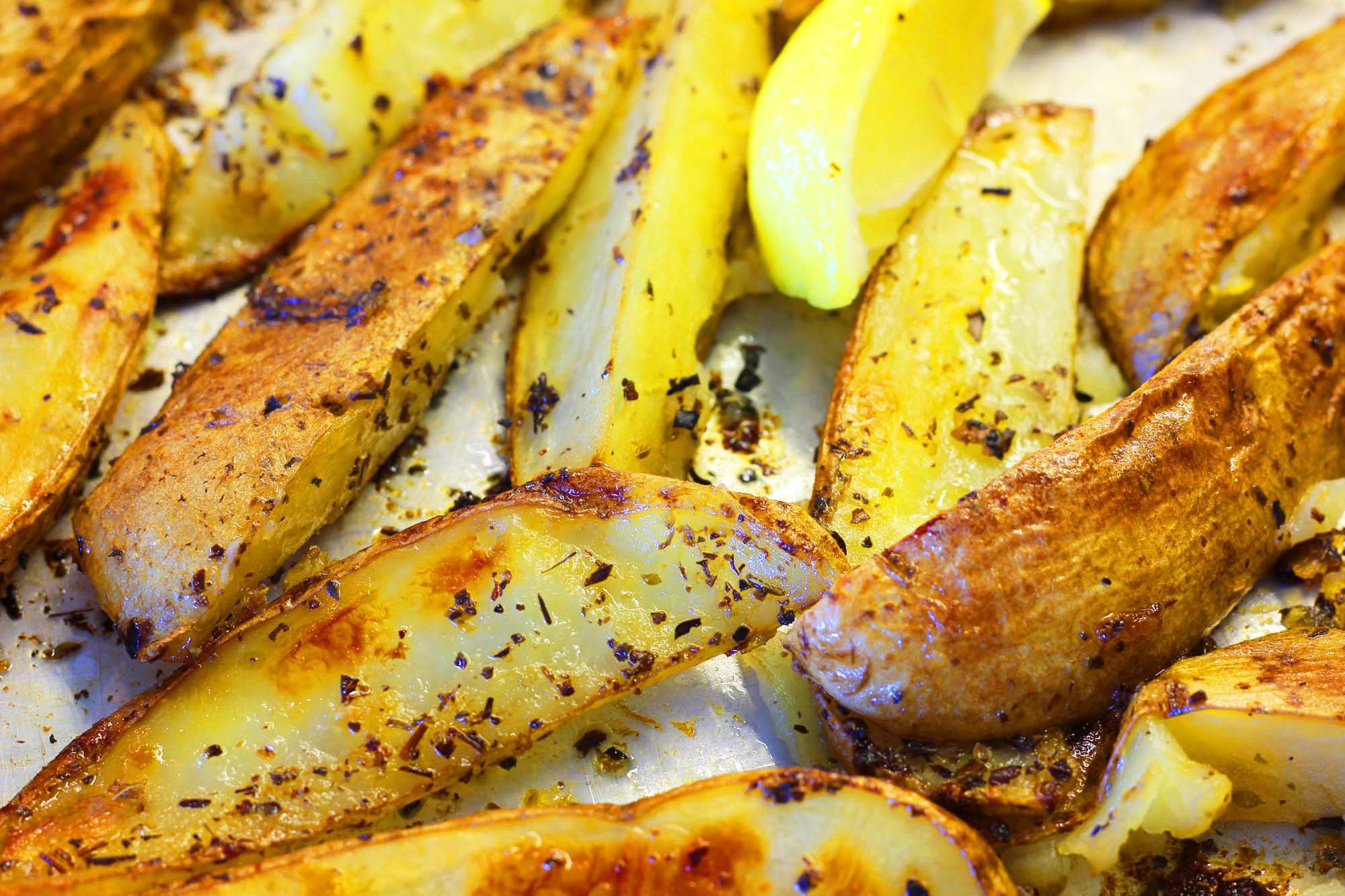 Lemon and Garlic Roasted Greek Potatoes - Inspired Cuisine