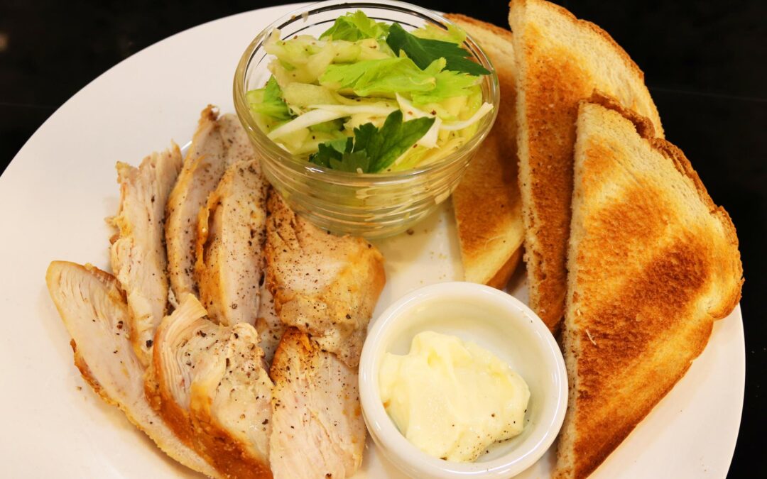 Roasted Chicken, Celery and Apple Salad with Toast Points