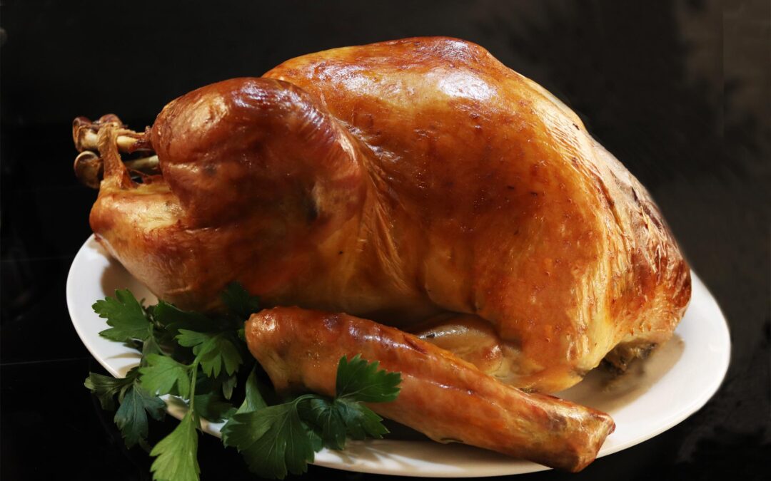 Roast Turkey with Bread, Mushroom and Sage Stuffing