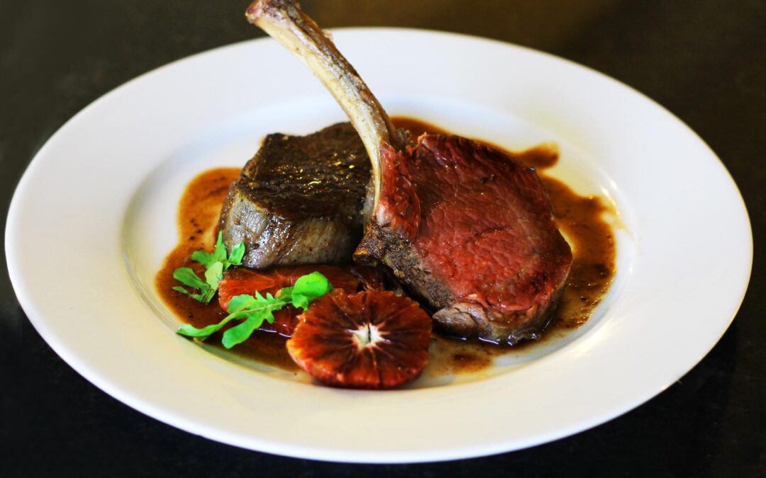 Seared Rack of Venison with Port Wine Sauce