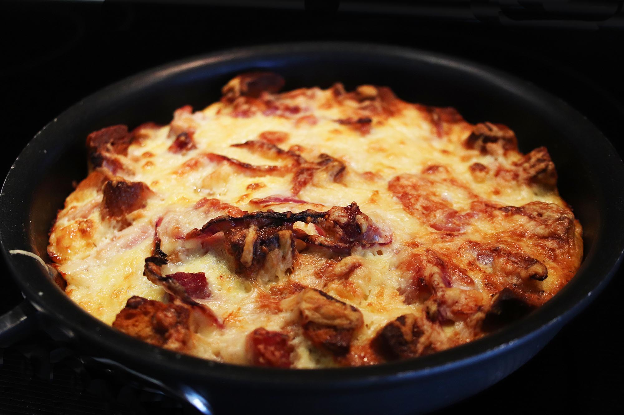 Ham, Cheese and Crispy Crouton Frittata - Inspired Cuisine