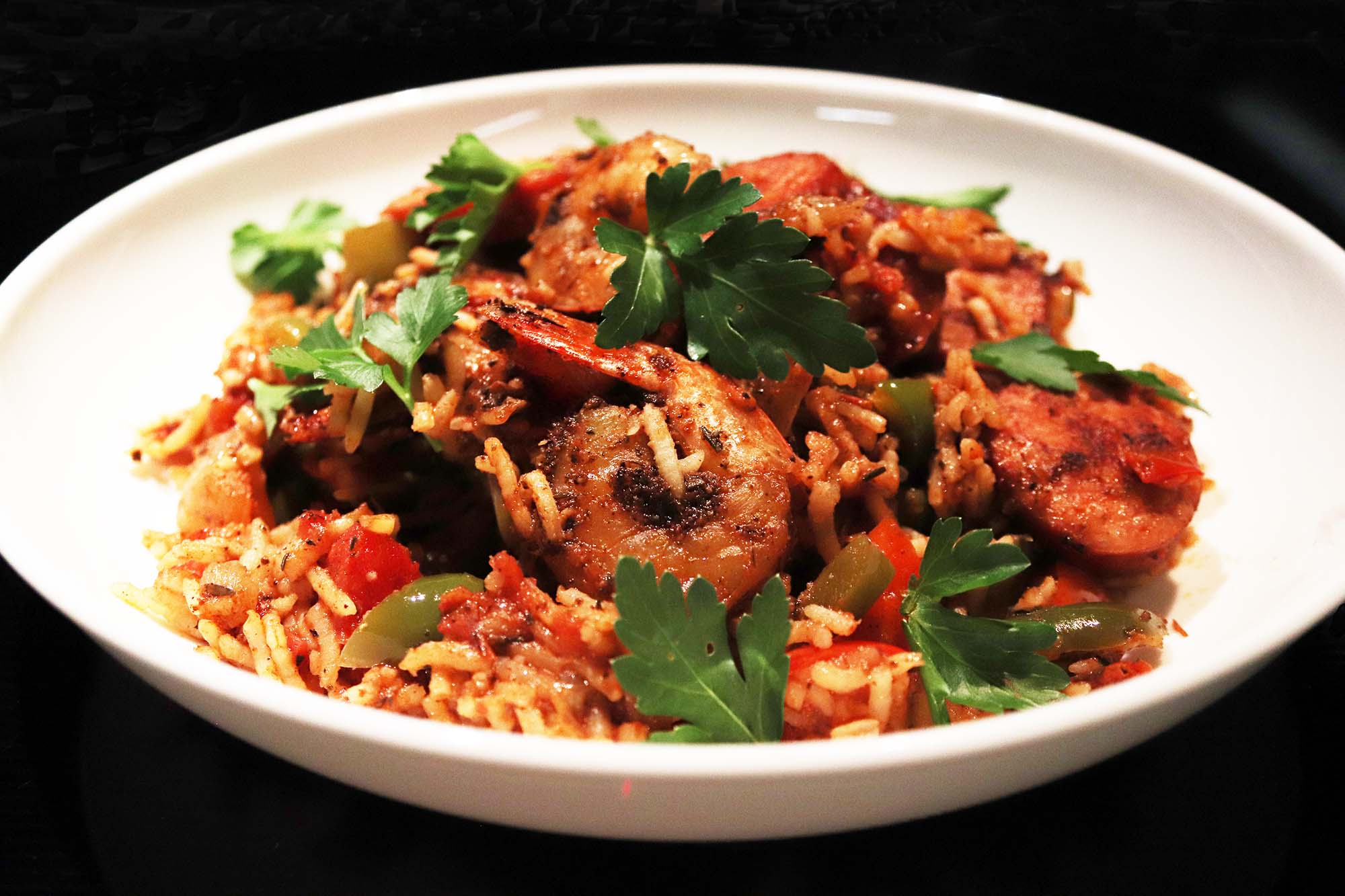 Cajun Shrimp, Sausage and Rice