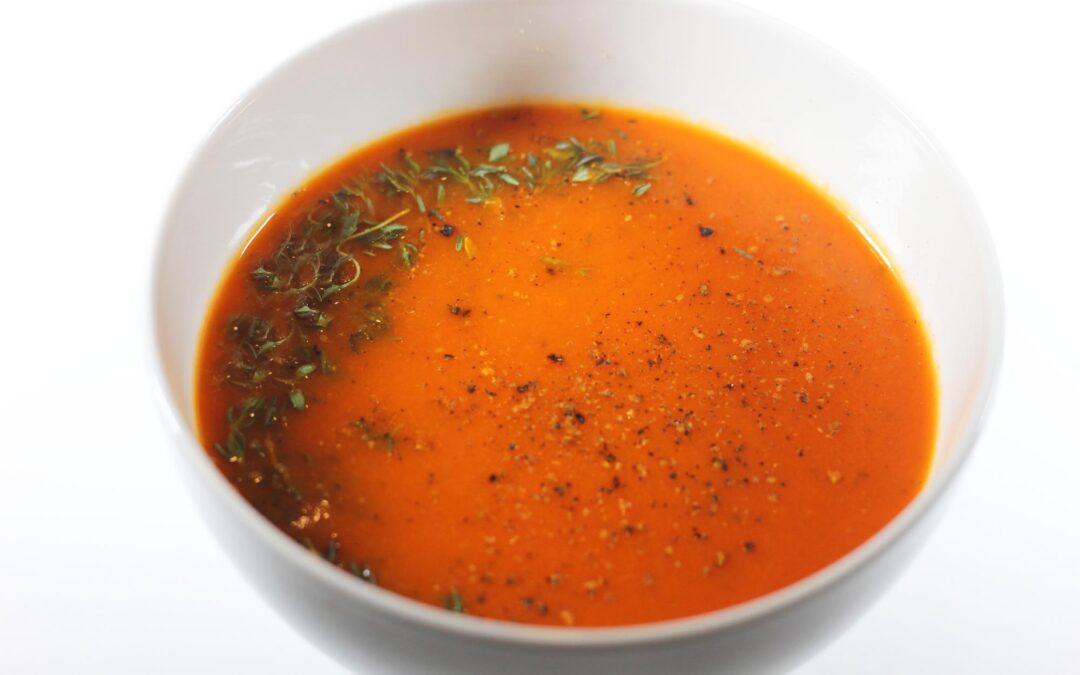 Spicy Roasted Red Pepper and Tomato Soup