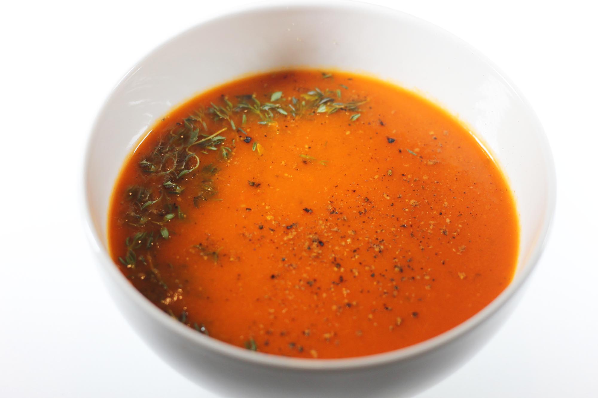 Spicy Roasted Red Pepper and Tomato Soup - Inspired Cuisine