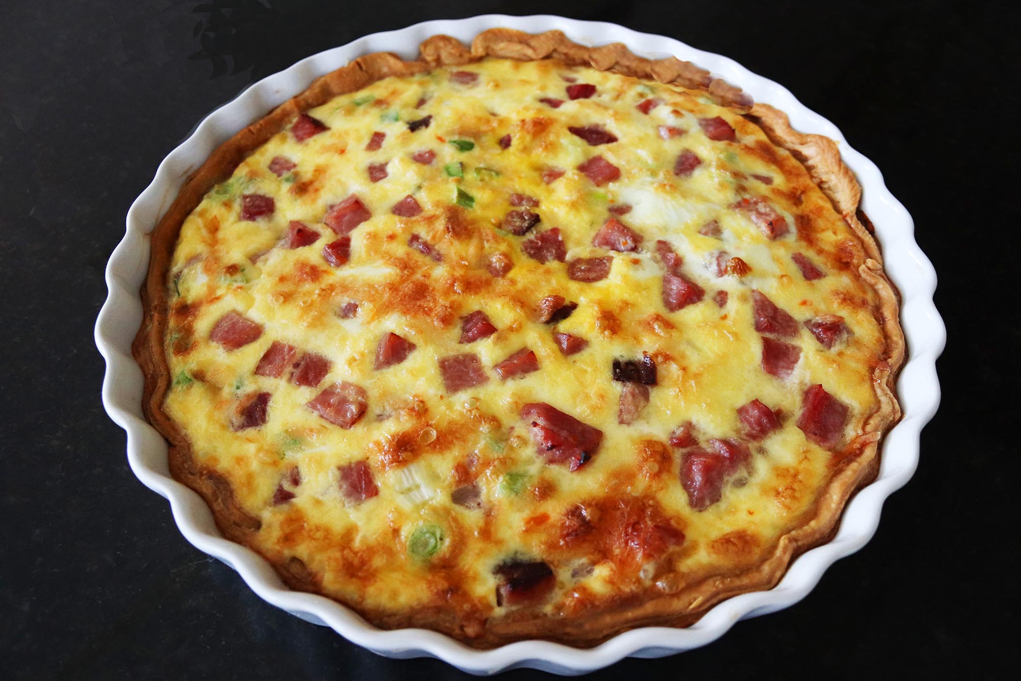 Creamy Ham and Gruyere Cheese Quiche - Inspired Cuisine