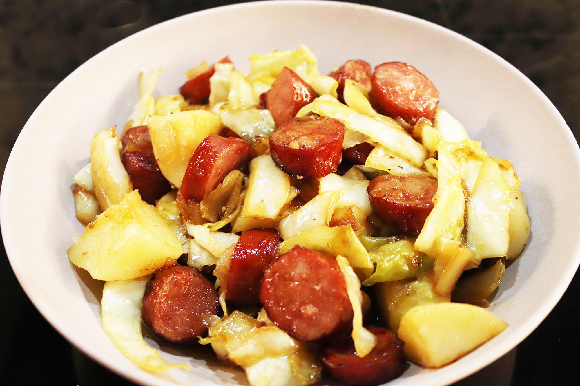 Hearty Cabbage with Smoked Sausage - Inspired Cuisine
