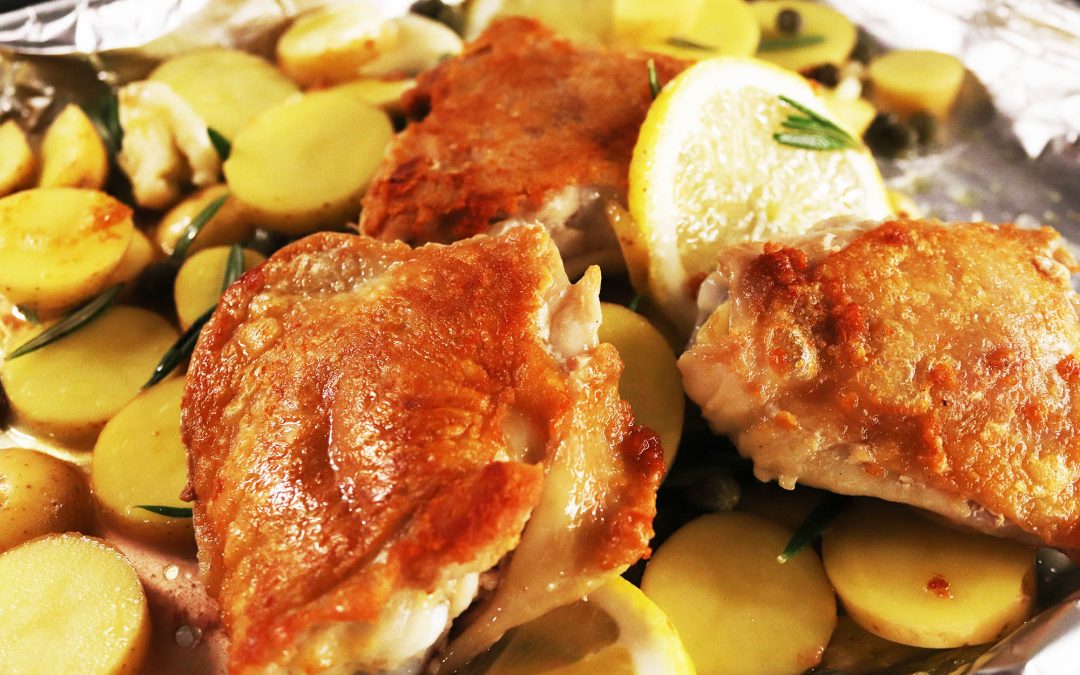Sheet Pan Roasted Chicken with Garlic, Lemon and Rosemary